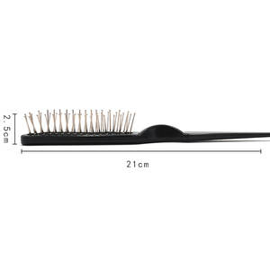 Peigne à cheveux professionnel, brosse à queue pointue, brosse à perruque noire, dents en acier, accessoires de barbier en plastique, peigne à perruque pour la <span class=keywords><strong>coiffure</strong></span>, outil de salon - Product Image 4