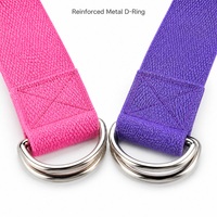 Pilates Barre Bio-Baumwoll-Stretchband mit D-Ring, verstellbar, strapazierfähig, rutschfest für Unisex Ballett, Tanz, Flexibilität und Splits