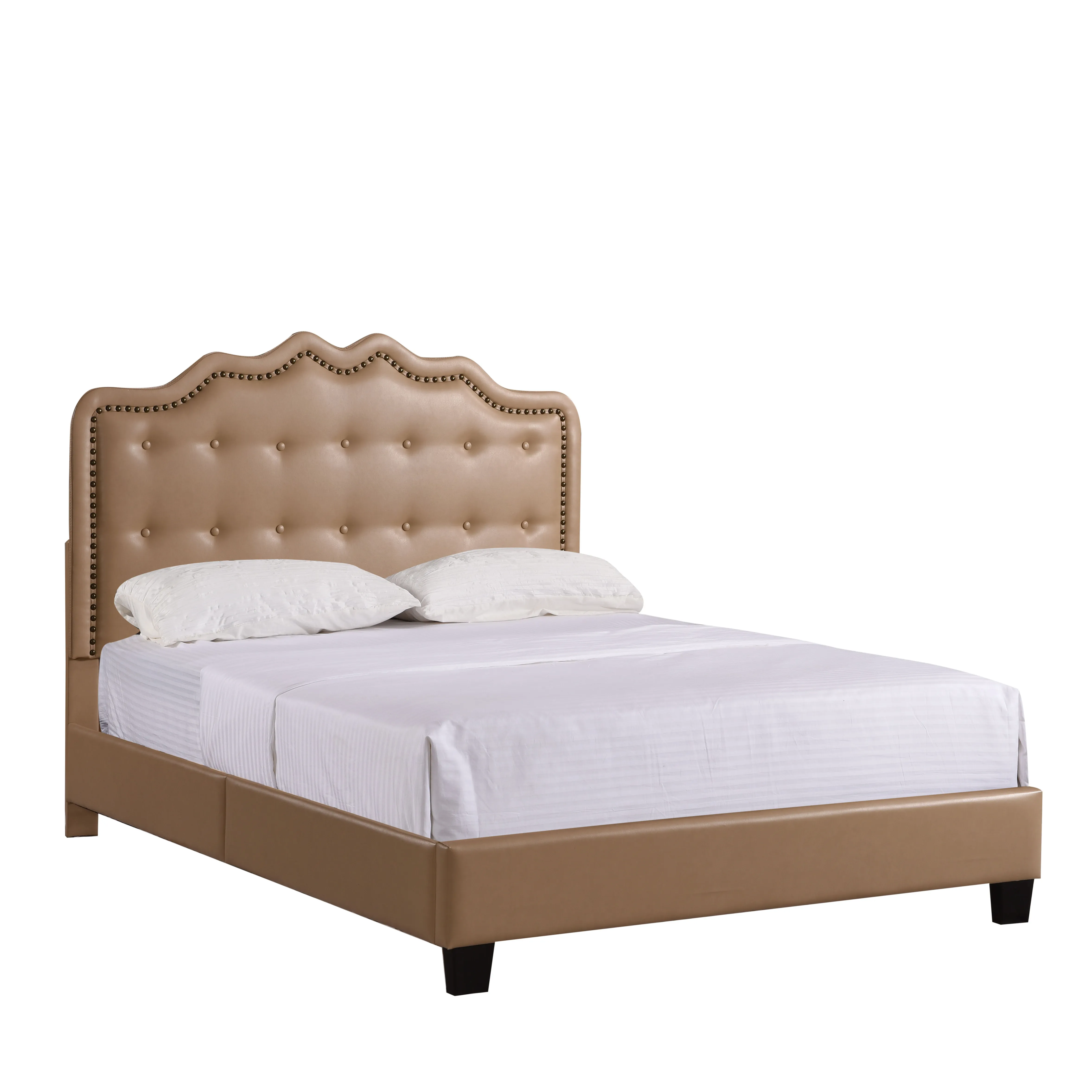 럭셔리 이탈리아 침실 세트 킹 사이즈 현대 최신 더블 침대 디자인 가구 가죽 침대