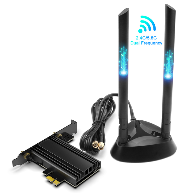 For Rocketek 3000Mbps 5.0 PCIE External Wireless Dongle WiFi Network Card Adapter for PC in Stock