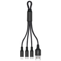 Kabel USB 2.0 2.4A 18cm Custom Grosir, Pengisian Cepat, Berbahan Nilon Kepang untuk Android Tipe-C Micro USB Komputer Kamera