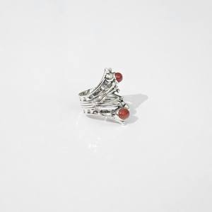 Belle bague en argent sterling 925 avec pierre précieuse en cornaline orange, réglable, collection de créateurs, bijoux en argent, meilleur prix - Product Image 4