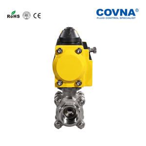 Vanne à boisseau sphérique pneumatique industrielle sur mesure en trois parties, haute plateforme, en acier inoxydable, filetée avec filetage interne - Product Image 2