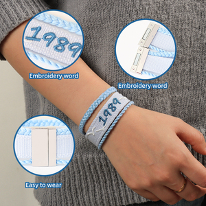 Lettres au design personnalisé Bracelet chaîne à la main Bracelet de tissage de mode brodé Bracelet pour les amateurs de musique - Product Image 2