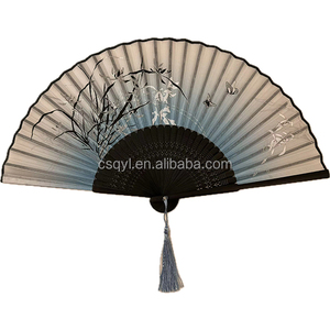 Éventails pliants à main en bambou peints FAREA First Class 21 cm, style vintage rétro chinois/<span class=keywords><strong>japonais</strong></span>, avec pochette en <span class=keywords><strong>tissu</strong></span> écologique - Product Image 4