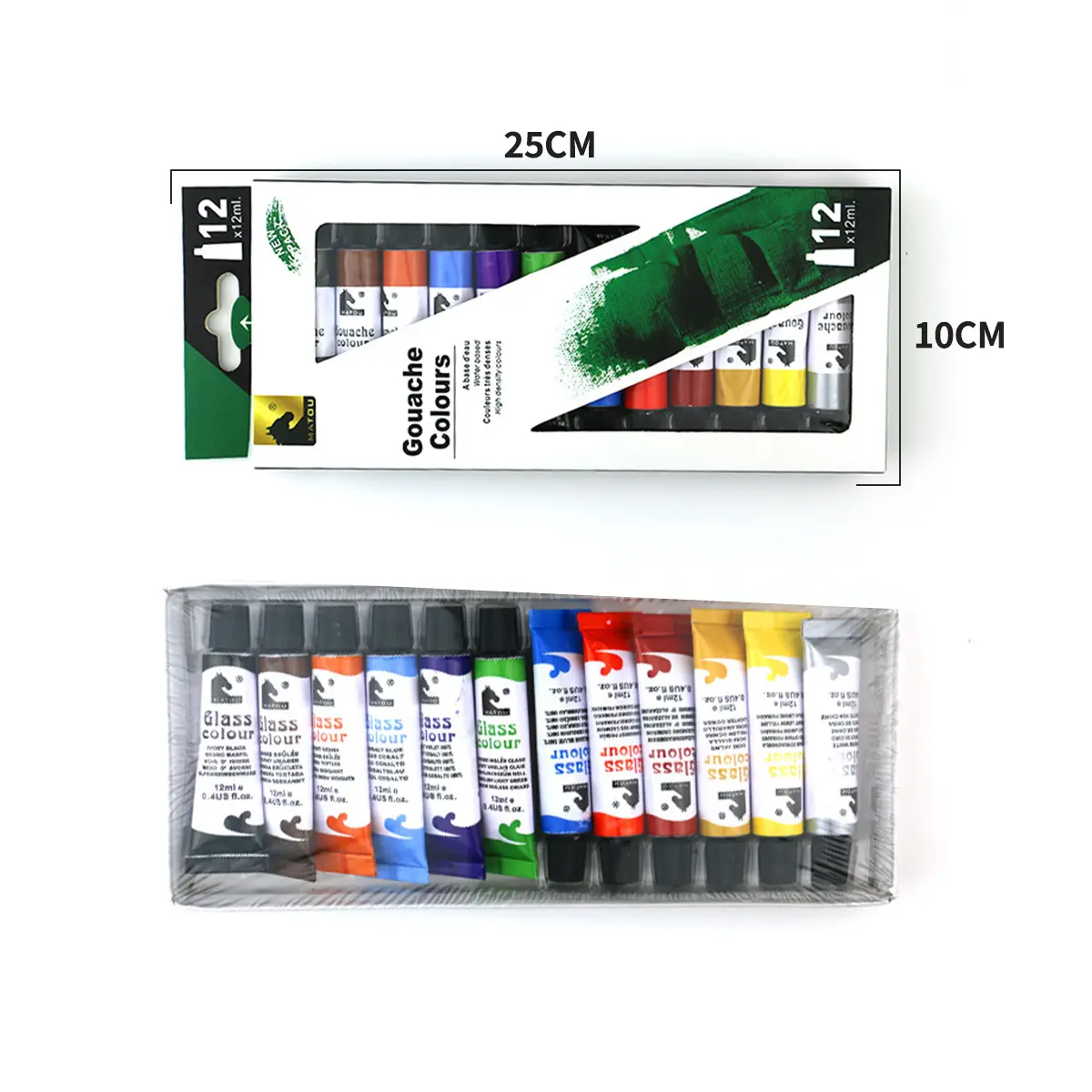 Opeth Gouache Paint Set 12 Colors 12ml/0.4OZ Tubes Professional Painting Graffiti Paint DIY Art Supplies