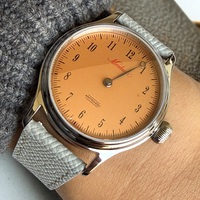 Nouvelle montre mécanique manuelle vintage Merkur pour homme, bracelet en cuir, résistante à l'eau, montre de plongée avec calendrier, montre décontractée