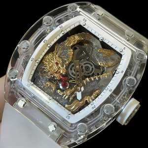 Reloj Deportivo de Moda de Alta Calidad con Diseño Tridimensional en Relieve, Estilo Chino, Transparente, en Forma de Barril, Mecánico Automático - Product Image 2