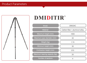 Professional Carbon Fiber <strong>Camera</strong> Shooting <strong>Tripod</strong> for Hunting Flexible Four-<strong>section</strong> <strong>Tripod</strong> Carbon Fiber Stand DMIDITIR DM324C - Product Image 2