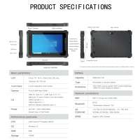 Tablette industrielle 8 pouces Windows 11, étanche IP65, anti-poussière, écran HD 700 nits, 4G LTE, GPS, Intel N5100, 128 Go, 8 Go de RAM
