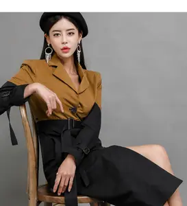 2019新しいブレザー長袖フォーマルドレスパーティー女性エレガントなトレンチ韓国ドレスフォーマル