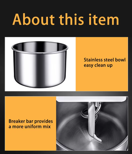 Mélangeur de pâte industriel HS60 en acier inoxydable de qualité alimentaire, contrôle numérique, capacité de 50 kg, 120 L, vitesse réglable, pour boulangerie et moulin à farine - Product Image 3
