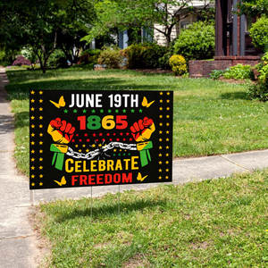 6月19日の装飾用ヤードサイン、H型杭付き、アフリカ系アメリカ人、黒人歴史月間、自由の日、屋外用ギフト - Product Image 5