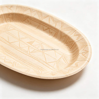 Assiettes en papier ovales jetables, plateaux de service pour buffets, traiteur, barbecue et fêtes