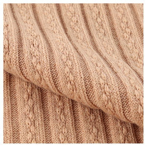 Nefes Polyester Rayon pamuk Spandex streç şerit jakarlı kumaş kalın ribana örgü kumaş kazak bluzlar için - Product Image 4