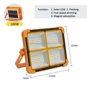 Đèn pha di động sạc lại được, đèn <span class=keywords><strong>LED</strong></span> siêu sáng, đèn lều cắm trại, chống nước IP66, 100W 200W 1000W, đèn pha năng lượng mặt trời ngoài trời - Product Image 6