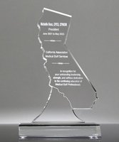 Prix Noble Custom Achievement Trophée en forme d'état acrylique de Californie