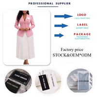 D3389 Ventes Flash : Ensemble tailleur jupe pour femme, veste simple boutonnage et jupe longue plissée, idéal pour le bureau et les soirées