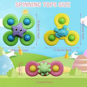 Océan/dinosaure/insecte main Fidget Spinners tout-petits jouets d'apprentissage produits pour bébés avec ventouse souple - Product Image 6