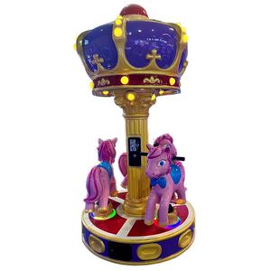 Manège à chevaux en métal à monnayeur pour enfants, idéal pour les entrées de centres commerciaux, avec fonction de jeu vidéo et de balancement, version anglaise, parfait - Product Image 4