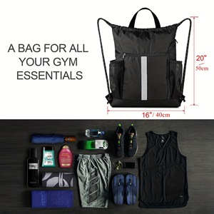 Sac à dos de sport unisexe personnalisé, léger, pliable, à cordon, en polyester, sac de fitness, sacs d'entraînement pour le basketball et le football - Product Image 5