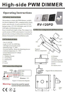 12V 24V LED Dimmer chuyển đổi treo tường 240 độ ngành mờ quay Bảng điều khiển 12V PWM LED ánh sáng RV Dimmer chuyển đổi - Product Image 4