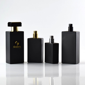 Bouteilles de Parfum Luxe d'Usine en Verre Noir Mat 30ml 50ml 100ml avec Capuchon Pulvérisateur Doré, Contenants de Fragrance Vides Polygonaux - Product Image 2