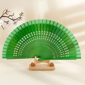 Abanico de Mano Portátil de Madera de Bambú de 33 cm, Manualidad DIY con Adorable Modelo Pintado y Tallado para Promoción de Fiestas o Publicidad - Product Image 4