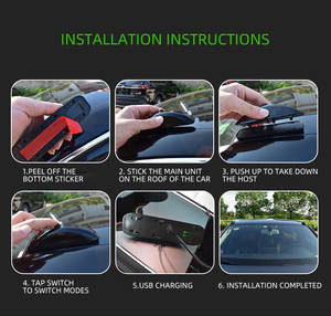 Lumière <span class=keywords><strong>laser</strong></span> clignotante verte décorative rechargeable pour voiture Lumière pilote à distance de toit automobile Pluie Brouillard Météo Anti-fatigue - Product Image 5