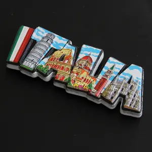 Bán buôn tùy chỉnh thiết kế Italia du lịch lưu niệm thành phố nhựa tủ lạnh nam châm cho các quốc gia khác nhau