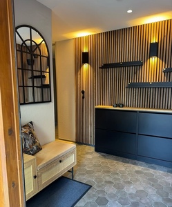 EAZART Panneau mural en <span class=keywords><strong>bois</strong></span> à lattes lumineuses LED pour la décoration intérieure, panneau acoustique en <span class=keywords><strong>bois</strong></span> pour la maison et le bureau - Product Image 4