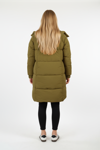 Phụ nữ dài nóc Áo khoác mùa đông ấm áp trùm đầu áo khoác dài tay áo Parka đầy đủ chiều dài xuống áo khoác với zip - Product Image 2