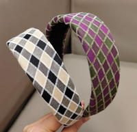 Koreanisches Kariertes Stoff-Stirnband für Valentinstag & Abschlussfeier Modisches Handgefertigtes Damen-Accessoire