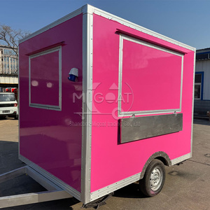 Remorque alimentaire compacte et durable en fibre de verre rose, résistante à la rouille, pour la vente ambulante de bonbons et de chips - Product Image 2