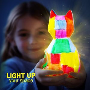 Vente en gros de kits de peinture DIY pour enfants, lampe LED pour <span class=keywords><strong>chat</strong></span>, veilleuse 3D en forme d'animal, <span class=keywords><strong>chat</strong></span> avec kit de peinture pour cadeau de noël - Product Image 3