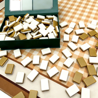 Jeu de Mahjong de Luxe Américain en Acrylique, 160 Tuiles, Portable, Haut de Gamme, Table de Jeu, Tuiles de Mahjong Caramel pour Joueurs de Mahjong