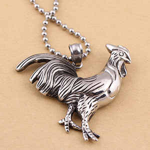 Collar con Colgante de Gallo de Acero Inoxidable, Amuleto Animal de Moda para Hombre, Acero 304, Joyería para Uso Diario, Regalo - Product Image 4