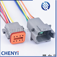Deutdt Seri 2 3 4 6 8 12 Pin steker tertutup otomotif Pria Wanita konektor tahan air Harness kawat DT06-2S DT04-2P