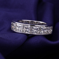 Bijoux fins bagues princesse coupe moissanite fiançailles hommes bagues diamant 14k 18k or jaune moissanite bague en diamant