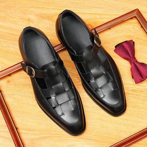 Sandales plates décontractées d'été pour hommes, en cuir véritable respirant de haute qualité, nouveau modèle 2026, pour la marche en extérieur - Product Image 6