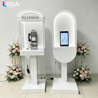 LEDA Cabine téléphonique LED en métal blanc d'intérieur, haute qualité, best-seller, pour la décoration de mariages et événements