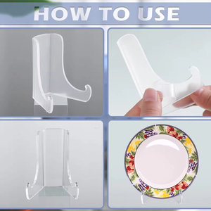 Supports de plaque en acrylique transparent Étagères de <span class=keywords><strong>support</strong></span> profondes écologiques pour affichage de cartes photo et de supports de livres Chevalets Présentoirs - Product Image 6