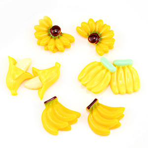Materiale in resina a forma di mazzo di banane per fai da te, simulazione crema, per decorazione cover cellulari, applicazione di diamanti, accessori per capelli, orecchini, con rivestimento a polvere - Product Image 5