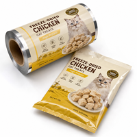 Rouleau de film d'emballage alimentaire personnalisé pour friandises pour chats au thon, résistant à l'humidité, de qualité alimentaire, pour sachets de collations croustillantes