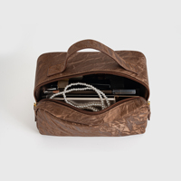 MINFUNG Vente en gros d'organisateurs de beauté de voyage en cuir PU écologique de grande capacité avec fermeture éclair et poignée, logo personnalisé, trousse de maquillage