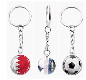 Porte-clés et pendentif de sac en verre avec fleur en cristal, motif drapeau national de l'<span class=keywords><strong>Arabie</strong></span> <span class=keywords><strong>Saoudite</strong></span>, bijou souvenir de voyage - Product Image 4