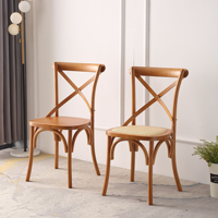 Chaise de banquet empilable moderne en bois DISHI, chaise de salle à manger, chaise de table à dos en X diagonal pour mariage