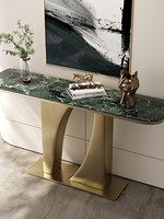Console d'entrée en marbre de style italien, luxe léger, moderne et simple, avec structure modulaire et personnalisation possible