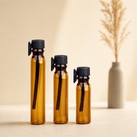 Flacon compte-gouttes en verre ambré pour huiles essentielles avec bouchon à vis noir et compte-gouttes, flacon en verre vide personnalisable avec logo pour l'aromathérapie, vente en gros