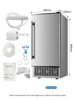 Machine à glaçons intégrée sous le comptoir, 100 lb/jour, porte réversible, usage commercial, entrée d'eau du robinet, machine à glaçons, stockage de 10 kg